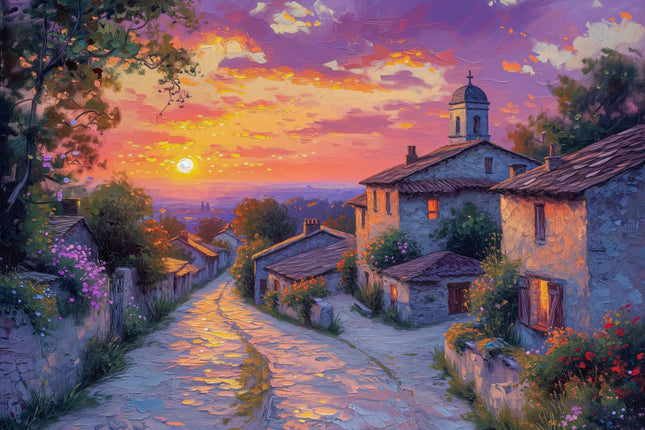 Sunset Stroll Through the Village