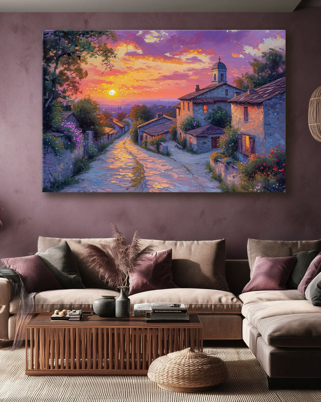 Sunset Stroll Through the Village