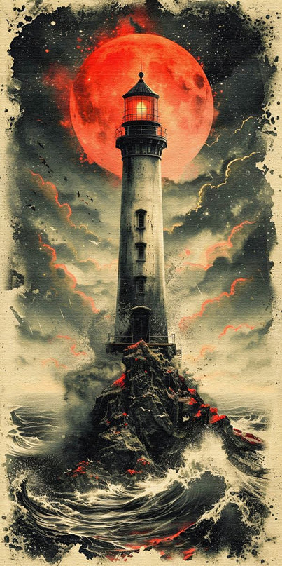 Guiding Light Under Moon