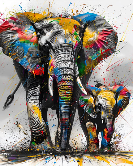 Color Splash Elephants