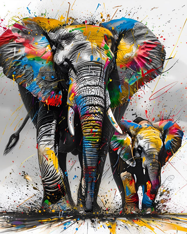 Color Splash Elephants