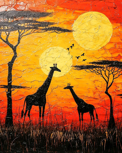 Giraffe Sunset Harmony