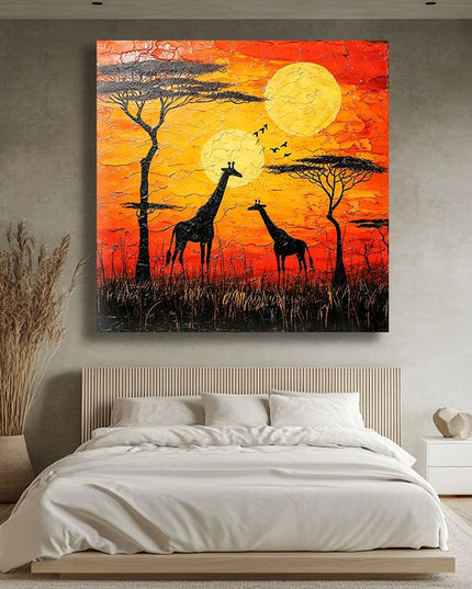 Giraffe Sunset Harmony