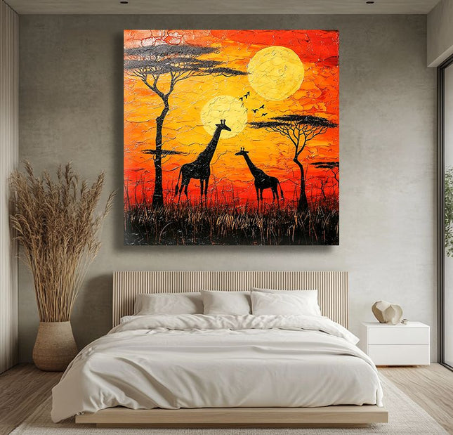 Giraffe Sunset Harmony
